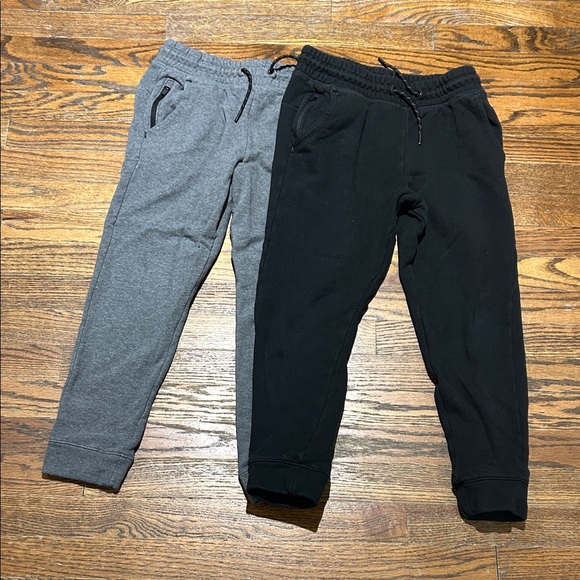 Member's Mark Other - 2 Pair Kids Jogger Pants - Zip Pocket Black and Gray